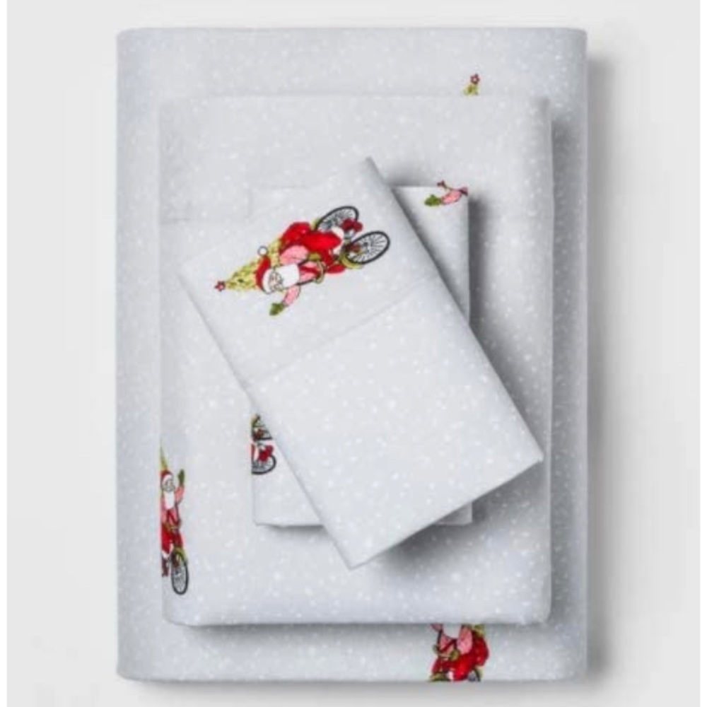 Santa Flannel Sheet Set, Brand New & Unused!